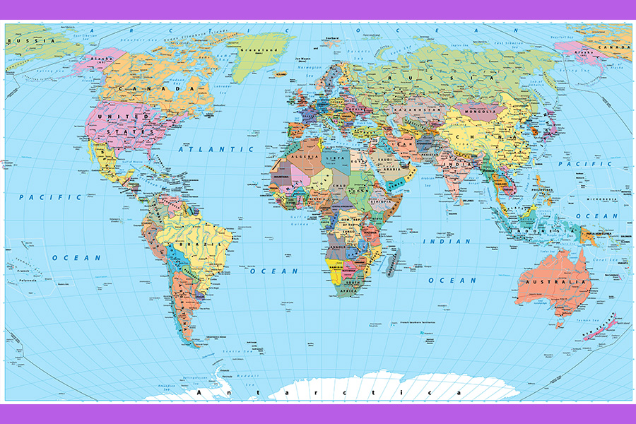 dünya siyasi haritası Ülkeler bölgeler egitim com eğitime değer